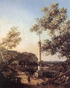Canaletto Capriccio: River Landscape with a Column f oil painting picture wholesale