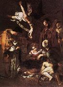 Caravaggio Nativity with St Francis and St Lawrence fdg oil painting picture wholesale