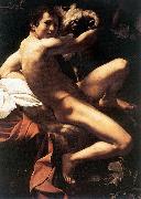 Caravaggio St. John the Baptist (Youth with Ram)  fdy Sweden oil painting artist