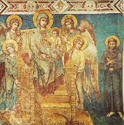 Cimabue Madonna Enthroned with the Child, St Francis and four Angels dfg oil