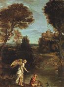 Domenichino Landscape with Tobias Laying Hold of the Fish oil painting picture wholesale