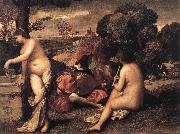 Giorgione Pastoral Concert (Fete champetre) oil painting on canvas