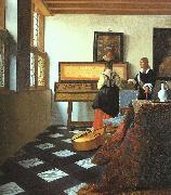 JanVermeer The Music Lesson-o oil painting on canvas