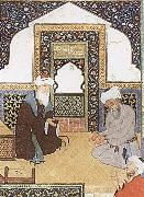 Bihzad A shaykh in the prayer niche of a mosque Sweden oil painting artist