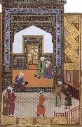 Bihzad A Poor dervish deserves,through his wisdom,to replace the arrogant cadi in the mosque oil painting artist
