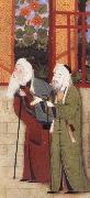 Bihzad Portrait of jami leaning on a staff,with another scholar of Sultan Husayn-s court painting