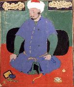 Bihzad Portrait of the Uzbek emir Shaybani Khan,seen here wearing a Sunni turban Sweden oil painting artist