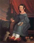 Anonymous Girl with A Grey Cat Sweden oil painting reproduction