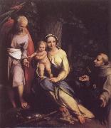 Correggio Rest on the Flight to Egypt with Saint Francis oil painting picture wholesale