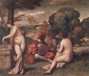 Giorgione The Pastoral Concert painting