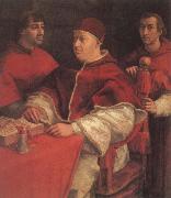 Raphael Portrait of Pope Leo X with Cardinals Guillo de Medici and Luigi de Rossi Sweden oil painting artist
