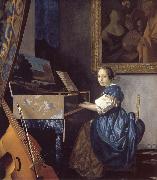 JanVermeer A Young Woman Seated at a Virginal Sweden oil painting artist