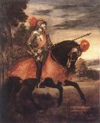 Titian Empeor Charles V at Muhlbeng painting