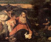 Titian The Virgin with the rabbit Sweden oil painting artist