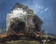Anonymous City on rock oil painting reproduction