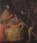Titian Pope Paul III,Cardinal Alessandro Farnese and Duke Ottavio Farnese (mk45) oil painting on canvas