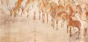 Caravaggio poem scroll with deer Sweden oil painting artist