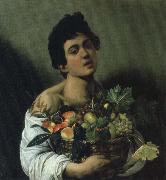 Caravaggio ung man med fruktkorg oil painting artist