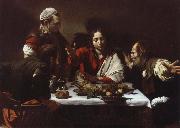 Caravaggio jesus och larjungarna i emmaus Sweden oil painting artist