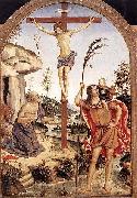Pinturicchio The Crucifixion with Sts. Jerome and Christopher, oil