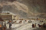 tchaikovsky the square in front of the mariinsky theatre in st petersburg in Sweden oil painting artist