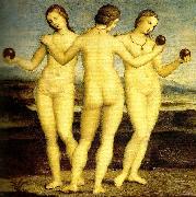 Raphael three graces muse'e conde,chantilly oil painting