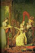 mauzaise princess adelaide dorleans taking aharp lesson with mme de genlis, c. oil painting on canvas