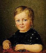 Anonymous Child with toy figures oil painting artist