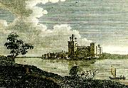 J.M.W.Turner caernarvon castle from picturesque oil painting