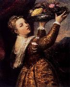Titian Girl with a Platter of Fruit oil