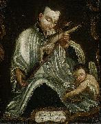 Anonymous Saint Aloysius Gonzaga with the crucifix Sweden oil painting artist