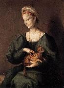 BACCHIACCA Woman with a Cat Sweden oil painting artist