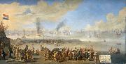 Anonymous The naval battle near Livorno, 14 March 1653: incident of the first Anglo-Dutch War. Sweden oil painting artist