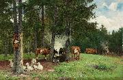 Arborelius Vallflicka med boskap Sweden oil painting artist