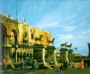 Canaletto Capriccio- The Horses of San Marco in the Piazzetta oil painting