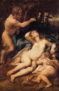 Correggio Venus,Satyre et Cupidon Sweden oil painting artist