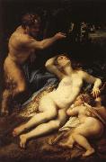 Correggio Venus and Cupid with a Satyr oil painting