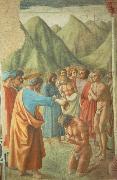 MASACCIO The Baptism of the Neophytes Sweden oil painting artist