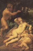 Correggio Venus,Satyr and Cupid (mk05) Sweden oil painting artist