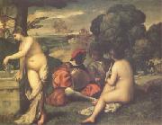 Titian Concert Champetre(The Pastoral Concert) (mk05) oil painting on canvas