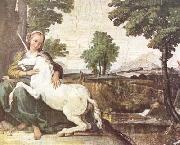Domenichino The Maiden and the Unicorn (mk08) Sweden oil painting artist
