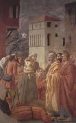 MASACCIO St Peter distributes the Goods of the Community and The Death of Ananias (mk08) painting