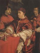 Raphael Pope Leo X with Cardinals Giulio de'Medici (mk08) painting