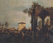 Canaletto Paesaggio con rovine (mk21) oil painting on canvas