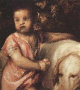 Titian The Child with the dogs (mk33) Sweden oil painting reproduction