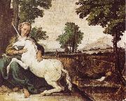 Domenichino The Maiden and the Unicorn oil painting