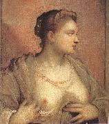 Tintoretto Portrait of a Woman Revealing her Breasts oil painting artist