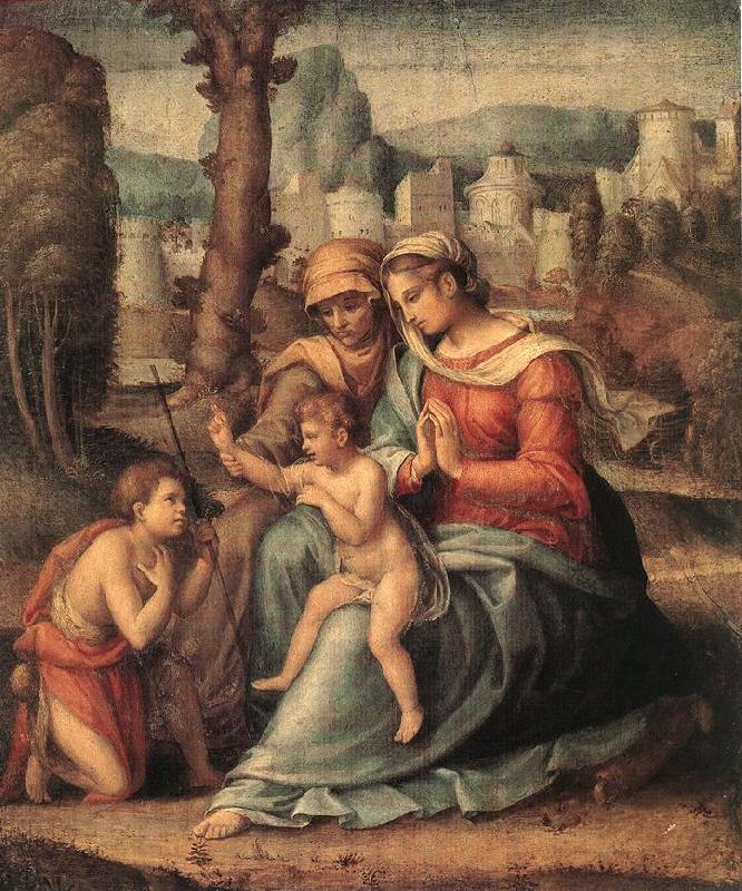 BACCHIACCA Madonna with Child, St Elisabeth and the Infant St John the Baptist oil painting image