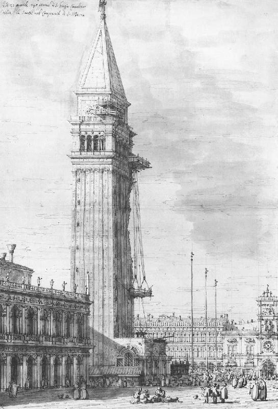 Canaletto The Piazzetta: Looking North, the Campanile under Repair bdr oil painting image