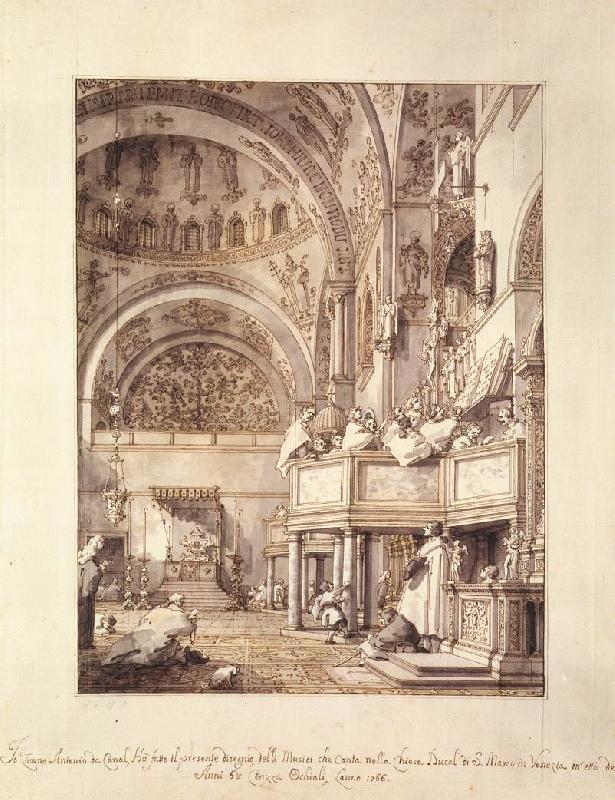 Canaletto San Marco: the Crossing and North Transept, with Musicians Singing df oil painting image